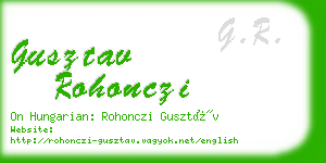 gusztav rohonczi business card